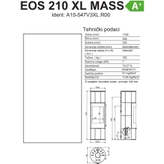 Kaminska peć Thermia Eos 210 XL Ring - crni, bez kamena