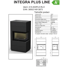 Kaminska peć Thermia Integra Plus Line (desni) - crni, kutni