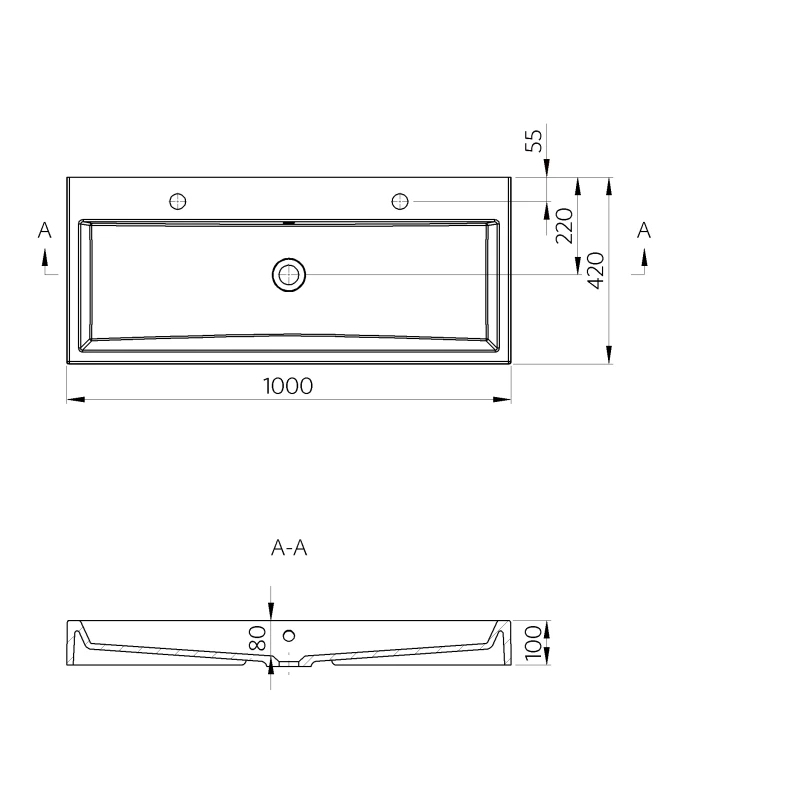 Umivaonik Lindsey 100 dvostruki