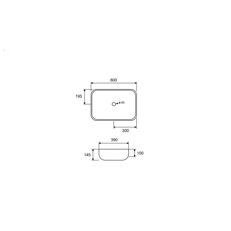 Umivaonik LT 2143-P crni mat