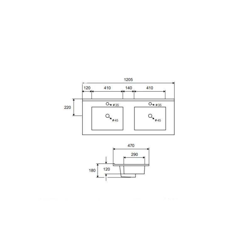 Umivaonik LT 7506 120 dupli