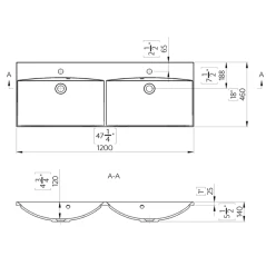 Umivaonik Amelia 120 Dupli