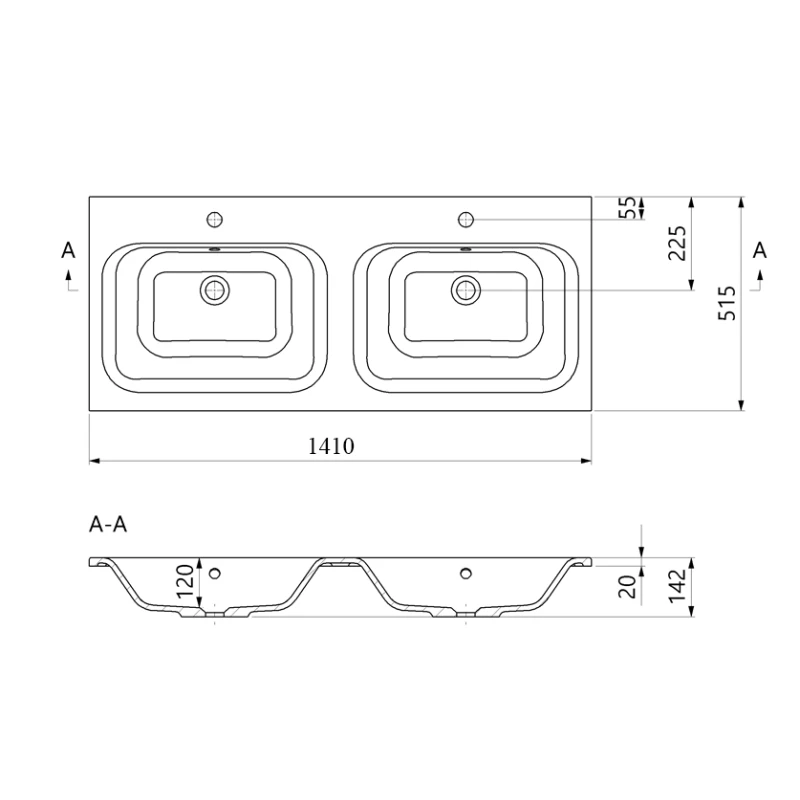 Umivaonik WB0521-140 dupli