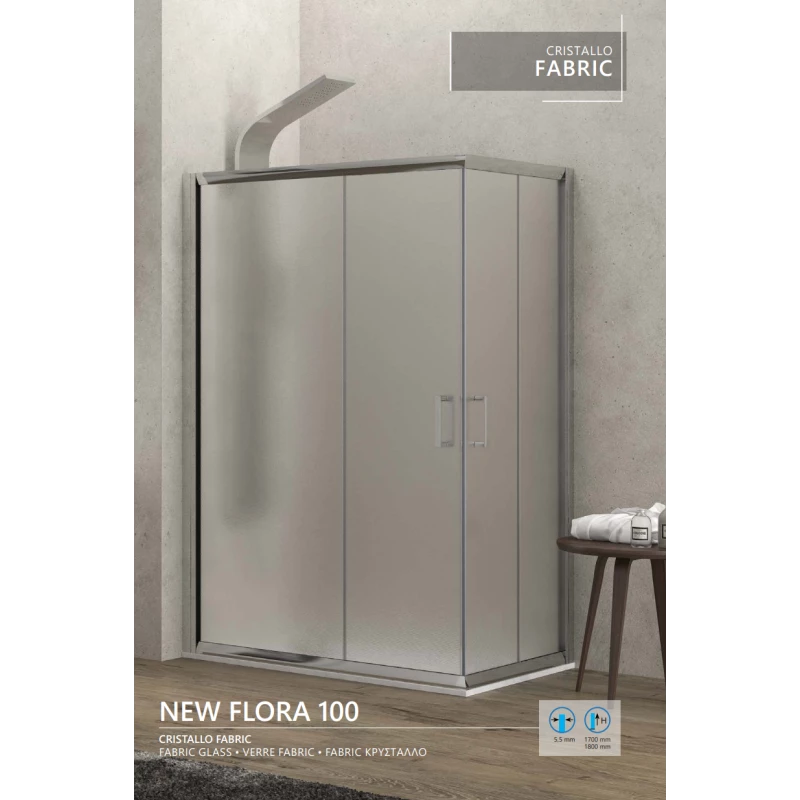 Kupaonska tuš kabina pravokutna New Flora 100 Fabric