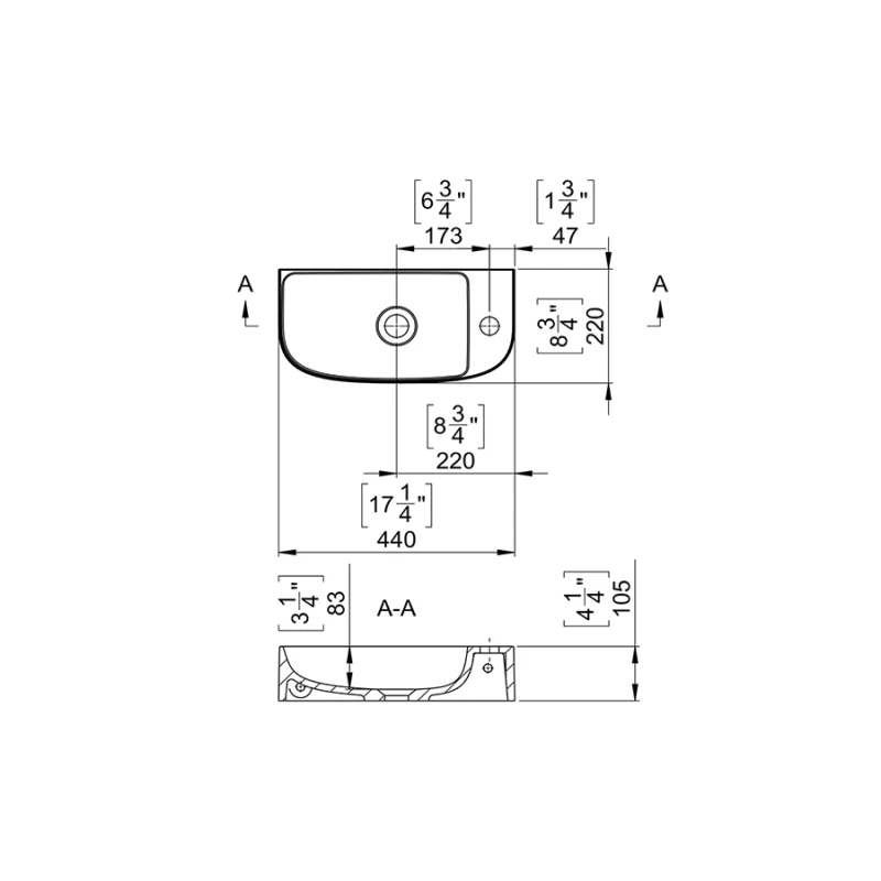 Zidni umivaonik WB0514-44