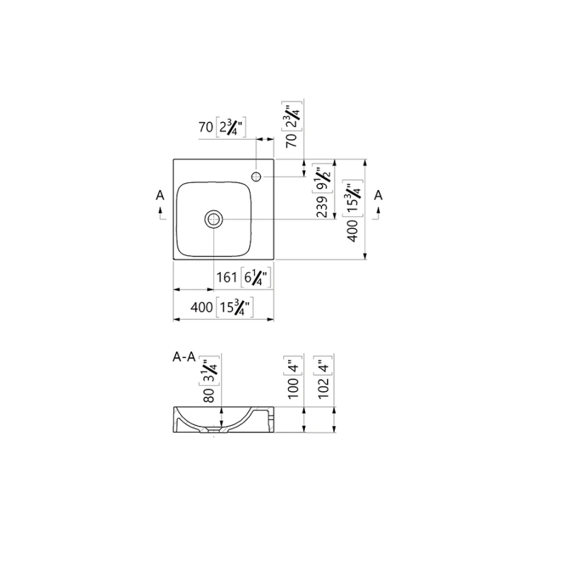 Zidni umivaonik WB0401-40