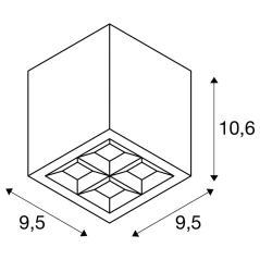 S-CUBE, stropna svjetiljka, 2700/3000K, 15W, FAZA, 80°