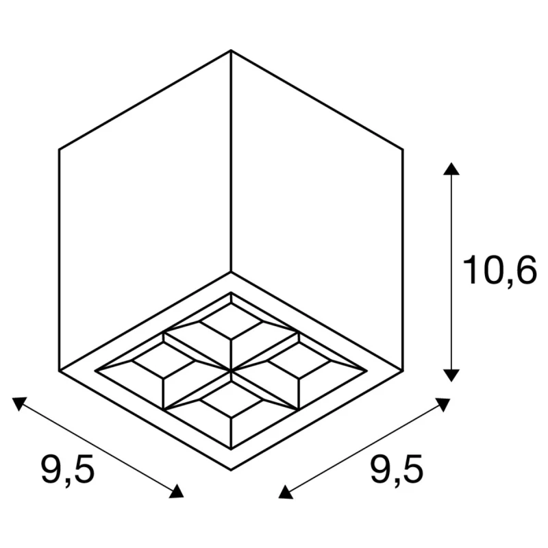 S-CUBE, stropna svjetiljka, 2700/3000K, 15W, FAZA, 80°