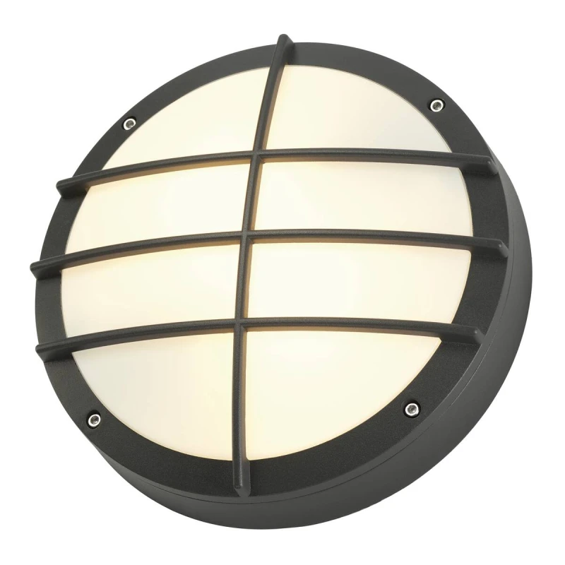 BULAN GRID, vanjska zidna i stropna svjetiljka, A60, okrugla, max. 50W, PC poklopac