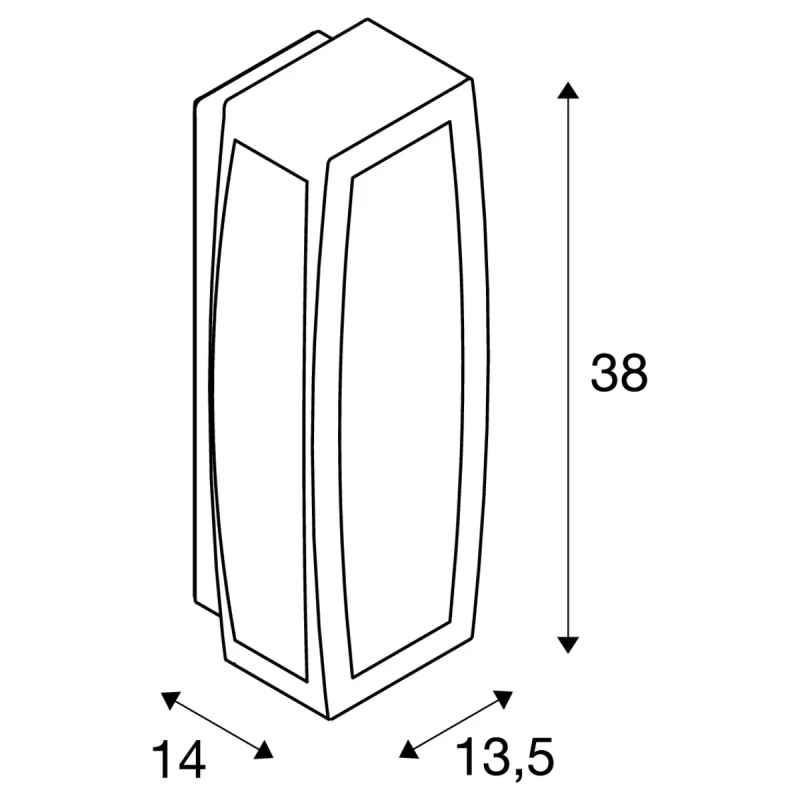 MERIDIAN BOX 2, vanjska zidna svjetiljka, max. 25W, prozirna plastika