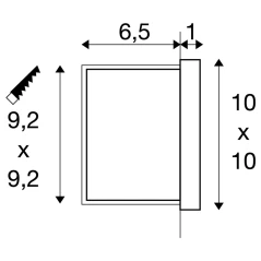 CONCRETO EL, ugradbeni zid svijetlo , 3,2W, 45lm, 3000K