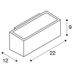 BOX, vanjska zidna svjetiljka, QT-DE12, četvrtasta, gore/dolje, max. 80 W