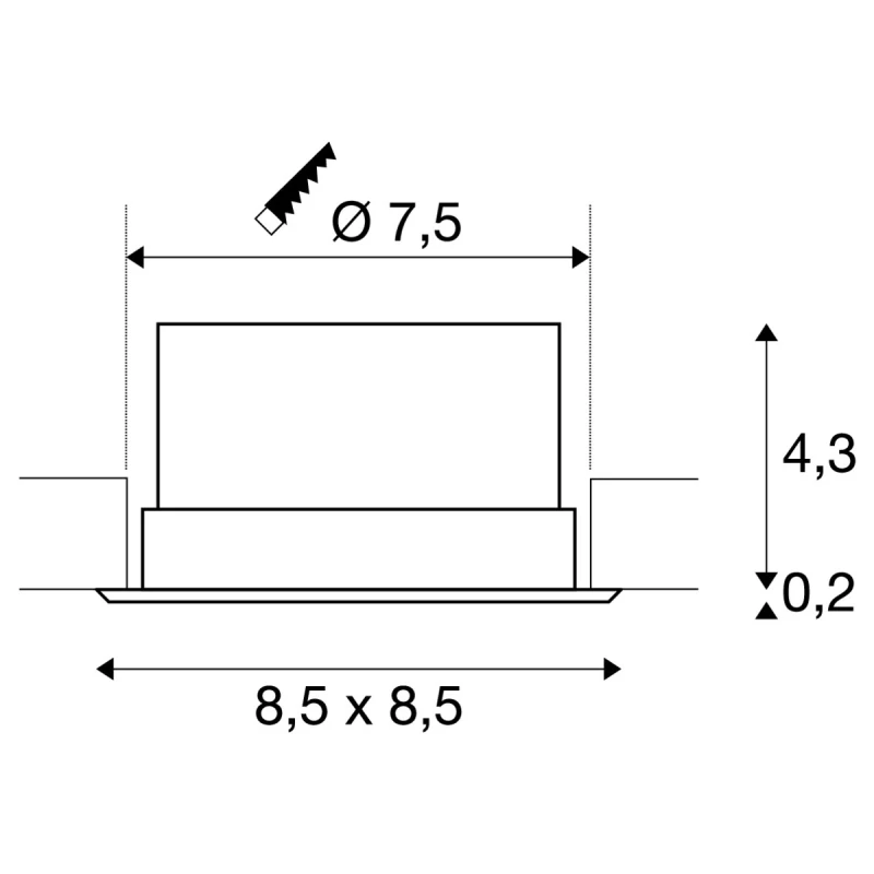 VERLUX, ugradbena svjetiljka, LED, 3000K, 11W