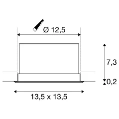 VERLUX, ugradbena svjetiljka, LED, 3000K, 22W