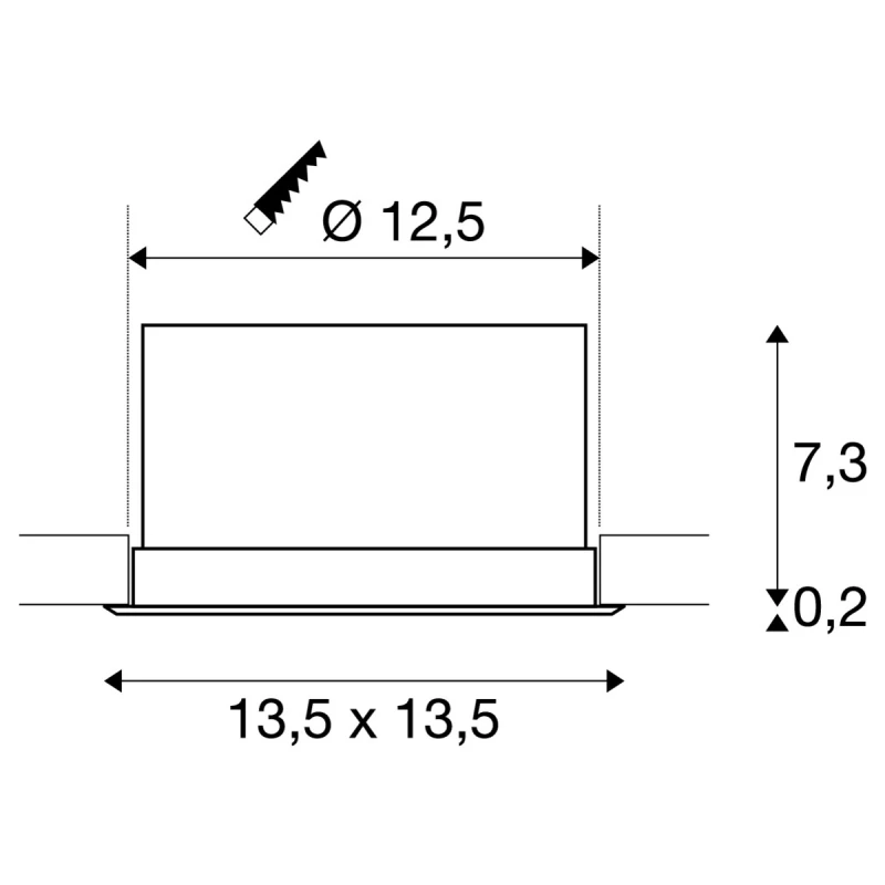 VERLUX, ugradbena svjetiljka, LED, 3000K, 22W