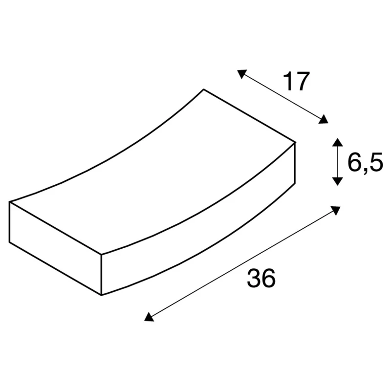 PLASTRA 102 CURVE, zidna svjetiljka, žbuka, QT-DE12, maks. 100 W