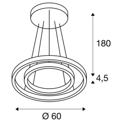 ONE DOUBLE PD PHASE UP/DOWN, unutarnja LED visilica CCT sklopka 2700/3000K