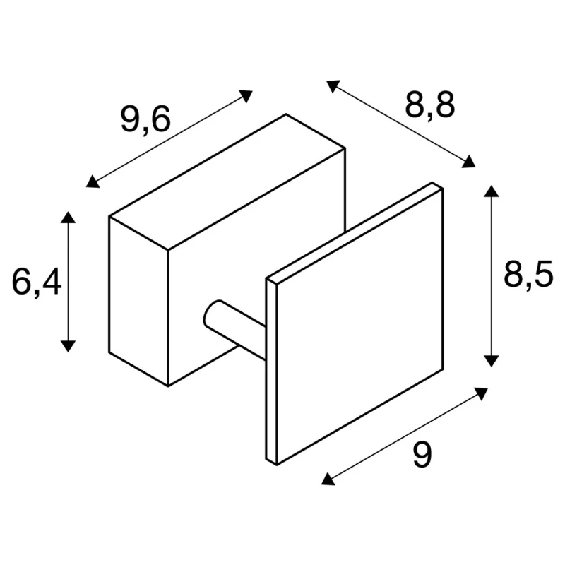 MANA, zidna svjetiljka, LED, 2000K-3000K Dim to Warm, Š/V/D 9,6/8,5/8,8 cm