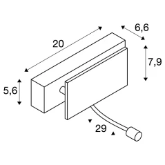 MANA, zidna svjetiljka, spot, LED, 3000K, /krom, Š/V/D 20/7,9/6,6 cm