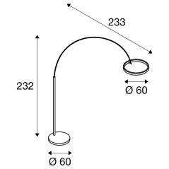 ONE BOW FL, Samostojeća svjetiljka /mjed 20W 1200/1200lm 2700/3000K CRI90 140°