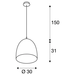 PARA CONE 30, visilica, okrugla, Ø 30 cm, maks. 60W