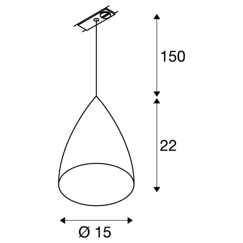 TONGA 4, visilica za 240V 1-faznu stazu, A60, sjenilo od bijele keramike, max. 60W, uklj. 1-fazni adapter