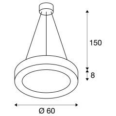 MEDO RING, visilica, LED, crni, Ø 60 cm, uklj. LED driver