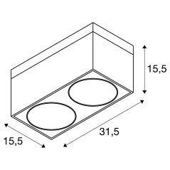 KARDAMOD, plafonjera, dvostruka, QPAR111, pravokutna, max. 150 W