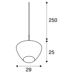 PANTILO CONVEX 29, unutarnja visilica E27 krom