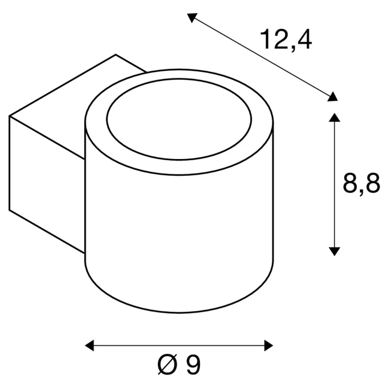 OCULUS WL PHASE, Zidna svjetiljka 8.5W 570lm 2000-3000K CRI90 100° Prigušivanje