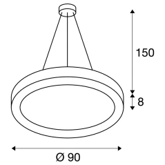 MEDO PRSTEN 90, visilica, LED, Ø 90 cm, uklj. LED driver