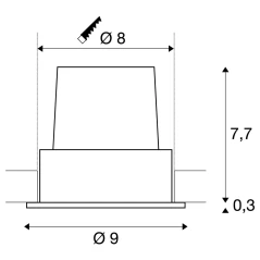 H-LIGHT 1, ugradbena svjetiljka, LED, 2700K, okrugla, 20°, 11,5W, uklj. driver, spojna opruga