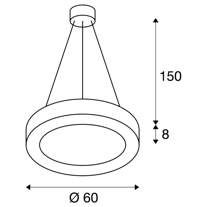 MEDO RING 60 DALI, unutarnja LED visilica, 3000K