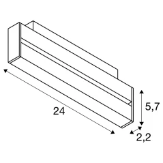 IN-LINE 24 48V ŠINA, Move DALI, Darklight Reflector7.3W, 580lm, 2700K, CRI90, 35°