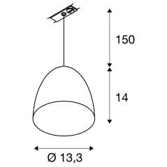 PARA CONE 14, visilica, LED GU10 51 mm, okrugla, Ø/H 13,3/14, uklj. 1-fazni adapter, crni