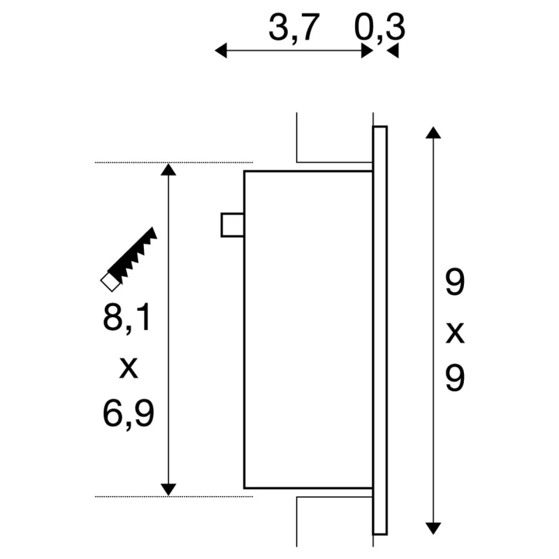 FRAME CURVE, ugradbena montaža, LED, 3000K, četvrtasta, uklj. lisnate opruge