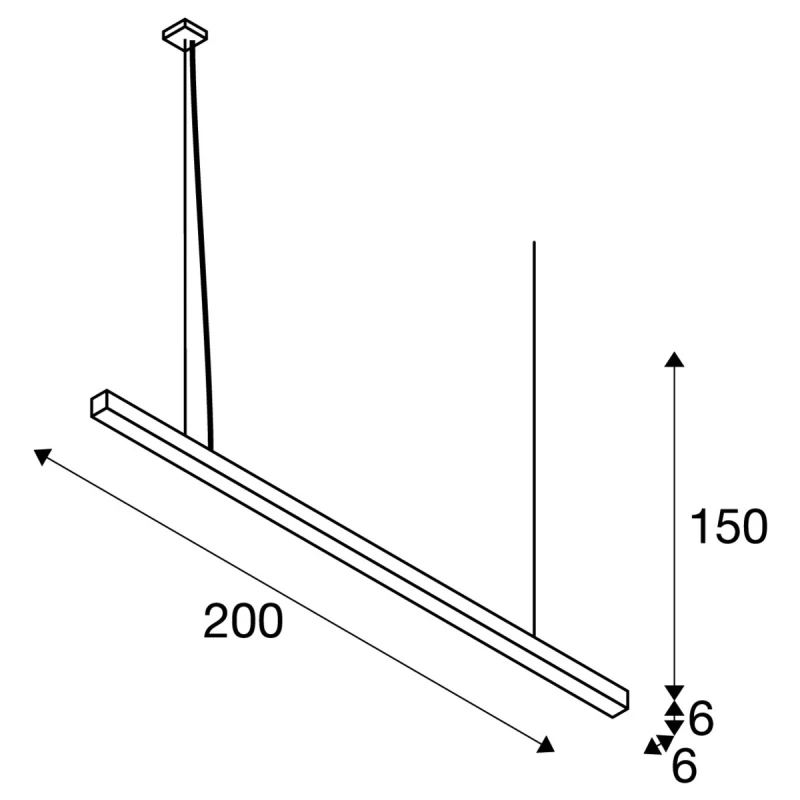 Q-LINE PD, LED unutarnja visilica, 2m, BAP