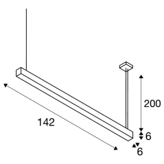 Q-LINE DALI SINGLE LED, viseća, prigušiva, 1500mm