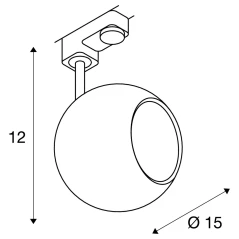 LIGHT EYE 150, spot za 3-kružnu visokonaponsku stazu, QPAR111, maks. 75W, uklj. 3-kružni adapter