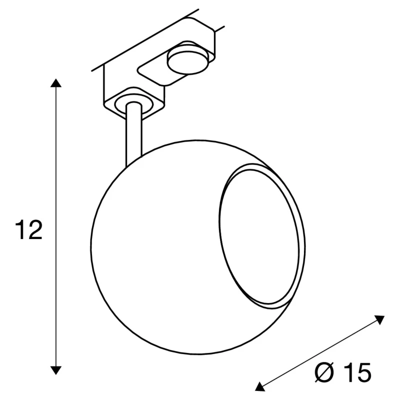 LIGHT EYE 150, spot za 3-kružnu visokonaponsku stazu, QPAR111, maks. 75W, uklj. 3-kružni adapter