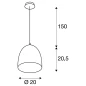 PARA CONE 20, visilica, A60, okrugla, Ø 20 cm, maks. 60W