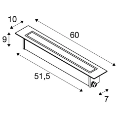 DASAR® 600, ugradbena podna svjetiljka, 18W, 3000K, /IP67, četvrtasta, nehrđajući čelik