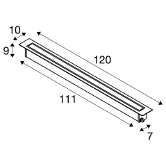 DASAR® 1200, ugradbena podna svjetiljka, 34W, 3000K, /IP67, četvrtasta, nehrđajući čelik