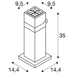 S-CUBE 35, samostojeća svjetiljka, 15W, 2700/3000K, FAZA