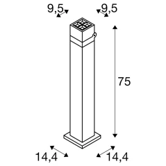 S-CUBE 75, samostojeća svjetiljka, 15W, 2700/3000K, FAZA