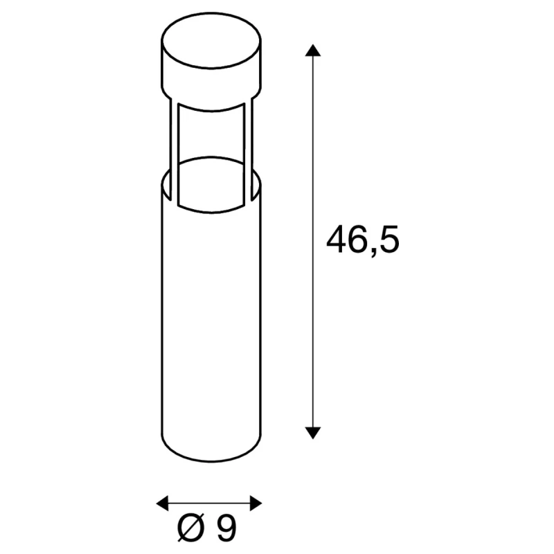 SLOTS 45, vanjska stupna svjetiljka, LED, 3000K, Ø/V 9/46,5 cm, maks. 4,5 W