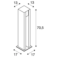 ARROCK SLOT, vanjska stupna svjetiljka, LED GU10 51 mm, četvrtasta, sol i papar, granit, 4W LED