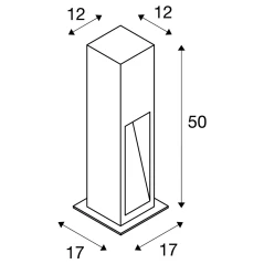 ARROCK STONE, vanjska stupna svjetiljka, LED, 3000K, četvrtasta, kameno sivi, maks. 6W