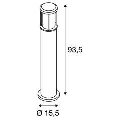 OTOS GLAS, vanjska stupna svjetiljka, TC-TSE, IP43, max. 15W