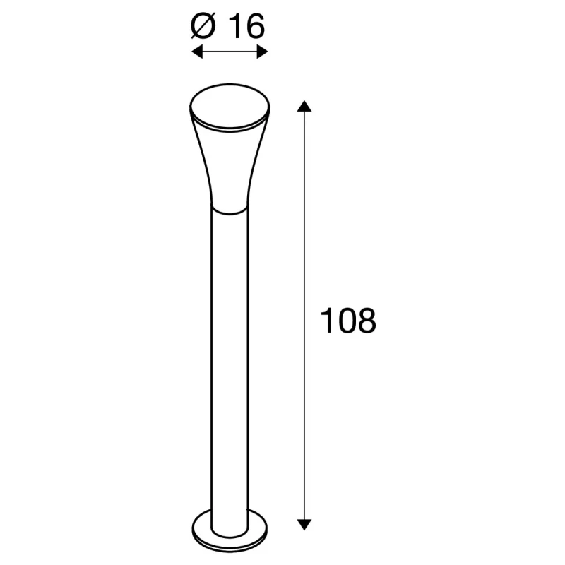 ALPA CONE 100, vanjska svjetiljka, Ø/V 7,3/108 cm, maks. 24W